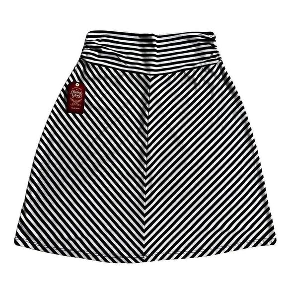 Faded Glory Skirt Black/White Striped Jersey Size S - Picture 3 of 5